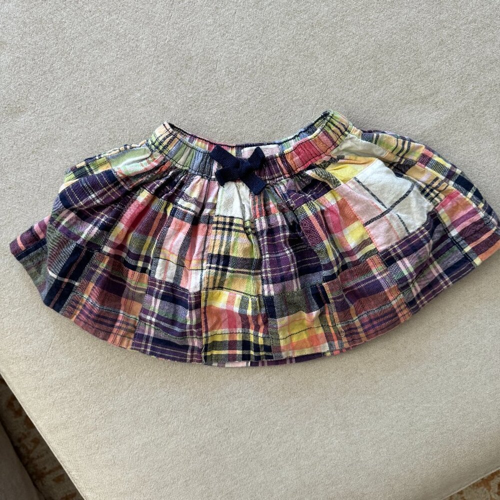 Like New Old Navy Madras Plaid Baby Skirt with Attached Bloomers Sz 12-18 mos